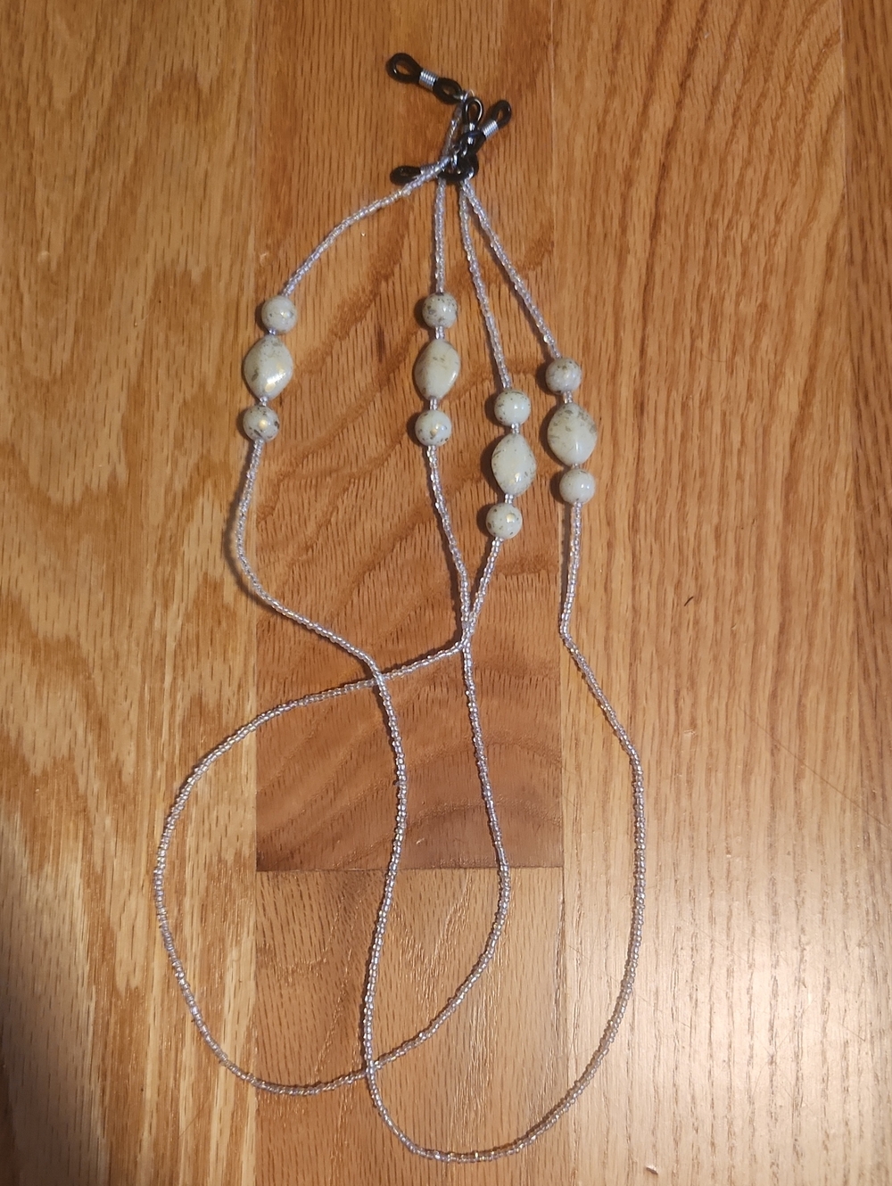 Set Of Two Neutral Toned Beaded Glasses Straps/ Hearing Aid Straps/ Mask Straps